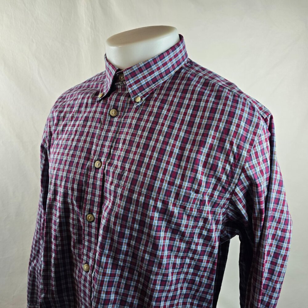 Charles Tyrwhitt Shirt Mens Large Red Plaid Non Iron Slim Fit Button Up Weekend - Picture 4 of 8